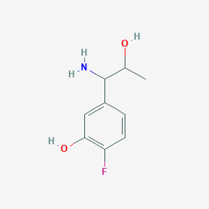 molecular formula C9H12FNO2 B13053747 5-(1-Amino-2-hydroxypropyl)-2-fluorophenol 