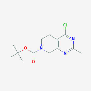 molecular formula C13H18ClN3O2 B13053773 Tert-butyl 4-chloro-2-methyl-5,8-dihydropyrido[3,4-D]pyrimidine-7(6H)-carboxylate 