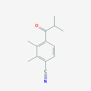 molecular formula C13H15NO B13053788 4-Isobutyryl-2,3-dimethylbenzonitrile 