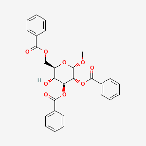 molecular formula C28H26O9 B13053802 Methyl 2,3,6-tri-O-benzoyl-alpha-D-glucopyranoside 