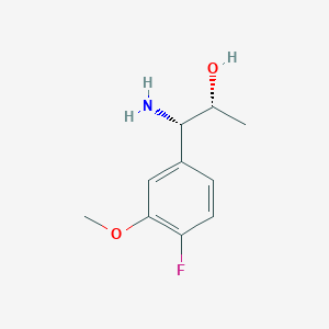 molecular formula C10H14FNO2 B13053827 (1S,2R)-1-Amino-1-(4-fluoro-3-methoxyphenyl)propan-2-OL 