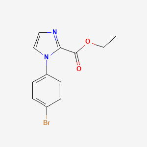 molecular formula C12H11BrN2O2 B13053864 Ethyl 1-(4-bromophenyl)-1H-imidazole-2-carboxylate 