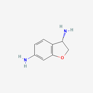 molecular formula C8H10N2O B13053904 (3S)-2,3-Dihydro-1-benzofuran-3,6-diamine CAS No. 1213315-89-9