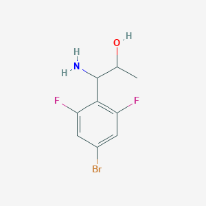 molecular formula C9H10BrF2NO B13053919 1-Amino-1-(4-bromo-2,6-difluorophenyl)propan-2-OL 