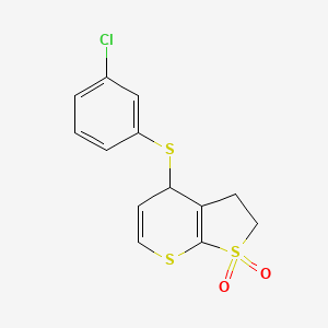 4-((3-Chlorophenyl)thio)-2,3-dihydro-4H-thieno[2,3-b]thiopyran 1,1-dioxide