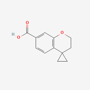 molecular formula C12H12O3 B13054010 Spiro[chromane-4,1'-cyclopropane]-7-carboxylic acid 