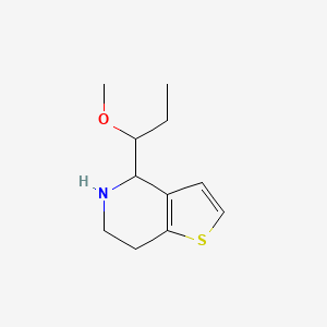 molecular formula C11H17NOS B13054047 4-(1-Methoxypropyl)-4H,5H,6H,7H-thieno[3,2-c]pyridine 