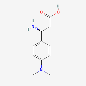 molecular formula C11H16N2O2 B13054051 (R)-3-Amino-3-(4-(dimethylamino)phenyl)propanoicacid2hcl 