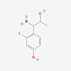 molecular formula C9H12FNO2 B13054059 4-(1-Amino-2-hydroxypropyl)-3-fluorophenol 