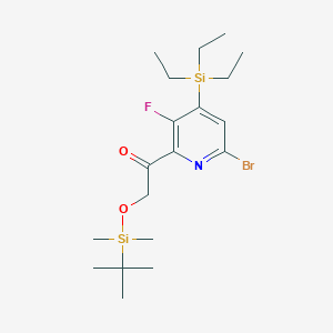 1-(6-Bromo-3-fluoro-4-(triethylsilyl)pyridin-2-YL)-2-((tert-butyldimethylsilyl)oxy)ethan-1-one