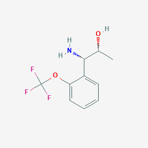 molecular formula C10H12F3NO2 B13054101 (1S,2R)-1-Amino-1-[2-(trifluoromethoxy)phenyl]propan-2-OL 