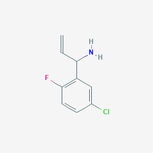 molecular formula C9H9ClFN B13054124 1-(5-Chloro-2-fluorophenyl)prop-2-en-1-amine 