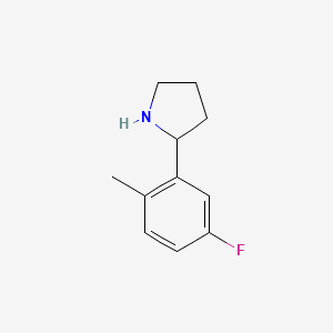 molecular formula C11H14FN B13054199 2-(5-Fluoro-2-methylphenyl)pyrrolidine 