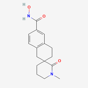 molecular formula C16H20N2O3 B13054213 N-Hydroxy-1'-methyl-2'-oxo-3,4-dihydro-1H-spiro[naphthalene-2,3'-piperidine]-6-carboxamide 