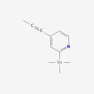 molecular formula C11H15NSn B13054225 4-(Prop-1-YN-1-YL)-2-(trimethylstannyl)pyridine CAS No. 1260215-33-5