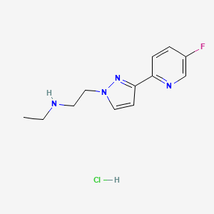 molecular formula C12H16ClFN4 B13054253 N-Ethyl-2-(3-(5-fluoropyridin-2-YL)-1H-pyrazol-1-YL)ethanamine hcl 