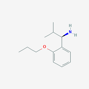 molecular formula C13H21NO B13054278 (R)-2-Methyl-1-(2-propoxyphenyl)propan-1-amine 