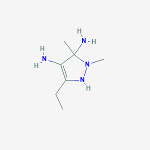 molecular formula C7H16N4 B13054321 5-ethyl-2,3-dimethyl-1H-pyrazole-3,4-diamine 