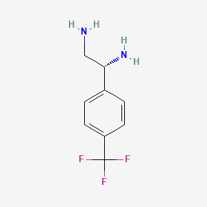 molecular formula C9H11F3N2 B13054334 (1R)-1-[4-(Trifluoromethyl)phenyl]ethane-1,2-diamine 