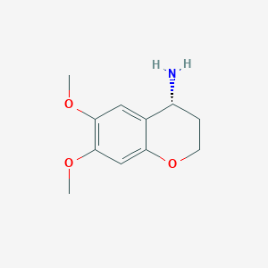 molecular formula C11H15NO3 B13054335 (R)-6,7-Dimethoxychroman-4-amine 