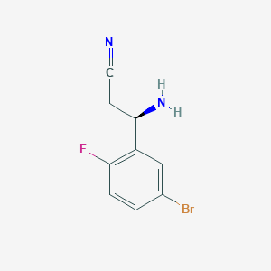 (3R)-3-Amino-3-(5-bromo-2-fluorophenyl)propanenitrile