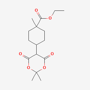 molecular formula C16H24O6 B13054341 Ethyl (1R,4R)-4-(2,2-dimethyl-4,6-dioxo-1,3-dioxan-5-YL)-1-methylcyclohexane-1-carboxylate 