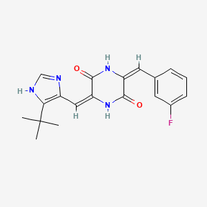 3-(5-Tert-butyl-1H-imidazol-4-ylmethylene)-6-(3-fluoro-benzylidene)-piperazine-2,5-dione