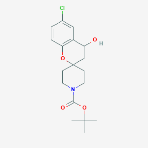 molecular formula C18H24ClNO4 B13054367 Tert-butyl 6-chloro-4-hydroxyspiro[chromane-2,4'-piperidine]-1'-carboxylate 