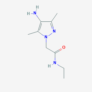 molecular formula C9H16N4O B13054372 2-(4-Amino-3,5-dimethyl-1H-pyrazol-1-YL)-N-ethylacetamide 