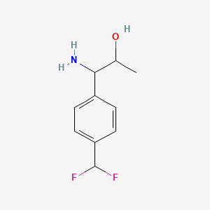 molecular formula C10H13F2NO B13054386 1-Amino-1-[4-(difluoromethyl)phenyl]propan-2-OL 