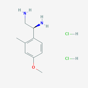 molecular formula C10H18Cl2N2O B13054417 (1S)-1-(4-Methoxy-2-methylphenyl)ethane-1,2-diamine 2hcl 