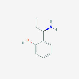 molecular formula C9H11NO B13054477 2-((1R)-1-Aminoprop-2-enyl)phenol 