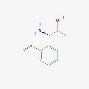 molecular formula C11H15NO B13054592 (1S)-1-Amino-1-(2-vinylphenyl)propan-2-OL 