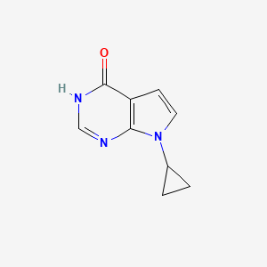 molecular formula C9H9N3O B13054697 7-Cyclopropyl-7H-pyrrolo[2,3-D]pyrimidin-4-OL 