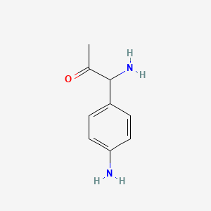 molecular formula C9H12N2O B13054745 1-Amino-1-(4-aminophenyl)acetone 