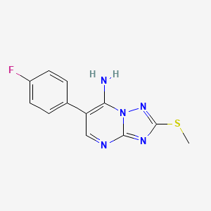 molecular formula C12H10FN5S B1305475 6-(4-Fluorophenyl)-2-(methylsulfanyl)[1,2,4]triazolo[1,5-a]pyrimidin-7-amine CAS No. 338394-83-5