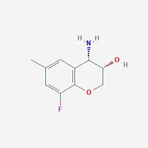 molecular formula C10H12FNO2 B13054754 (3S,4S)-4-Amino-8-fluoro-6-methylchroman-3-OL 