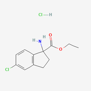 Ethyl 1-amino-5-chloro-2,3-dihydro-1H-indene-1-carboxylate hcl