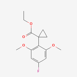 molecular formula C14H17FO4 B13054776 Ethyl 1-(4-fluoro-2,6-dimethoxyphenyl)cyclopropane-1-carboxylate 