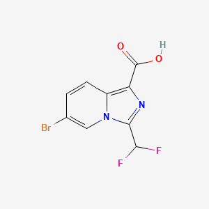 6-Bromo-3-(difluoromethyl)imidazo[1,5-A]pyridine-1-carboxylic acid