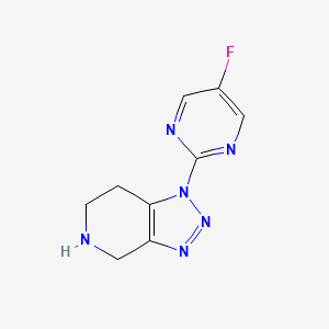 molecular formula C9H9FN6 B13054821 1-(5-Fluoropyrimidin-2-YL)-4,5,6,7-tetrahydro-1H-[1,2,3]triazolo[4,5-C]pyridine 