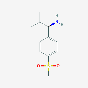 molecular formula C11H17NO2S B13054828 (R)-2-Methyl-1-(4-(methylsulfonyl)phenyl)propan-1-aminehcl 