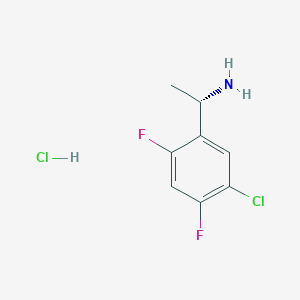 molecular formula C8H9Cl2F2N B13054841 (S)-1-(5-Chloro-2,4-difluorophenyl)ethan-1-amine hcl 