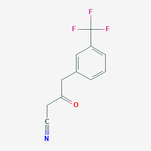 molecular formula C11H8F3NO B13054870 3-Oxo-4-(3-(trifluoromethyl)phenyl)butanenitrile 