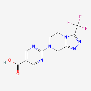 2-(3-(Trifluoromethyl)-5,6-dihydro-[1,2,4]triazolo[4,3-A]pyrazin-7(8H)-YL)pyrimidine-5-carboxylic acid