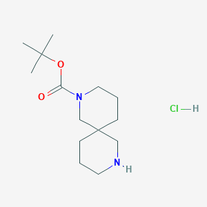 molecular formula C14H27ClN2O2 B13054904 Tert-butyl 2,8-diazaspiro[5.5]undecane-2-carboxylate hydrochloride 