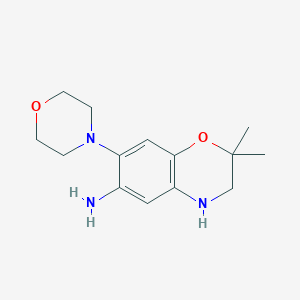 molecular formula C14H21N3O2 B13054926 2,2-Dimethyl-7-morpholino-3,4-dihydro-2H-benzo[B][1,4]oxazin-6-amine 