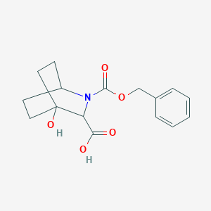 molecular formula C16H19NO5 B13054931 2-((Benzyloxy)carbonyl)-4-hydroxy-2-azabicyclo[2.2.2]octane-3-carboxylic acid 