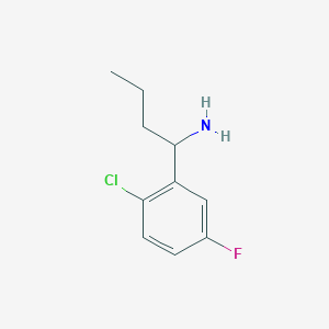 molecular formula C10H13ClFN B13054956 1-(2-Chloro-5-fluorophenyl)butan-1-amine 