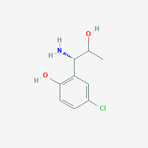 molecular formula C9H12ClNO2 B13054999 2-((1S)-1-Amino-2-hydroxypropyl)-4-chlorophenol 